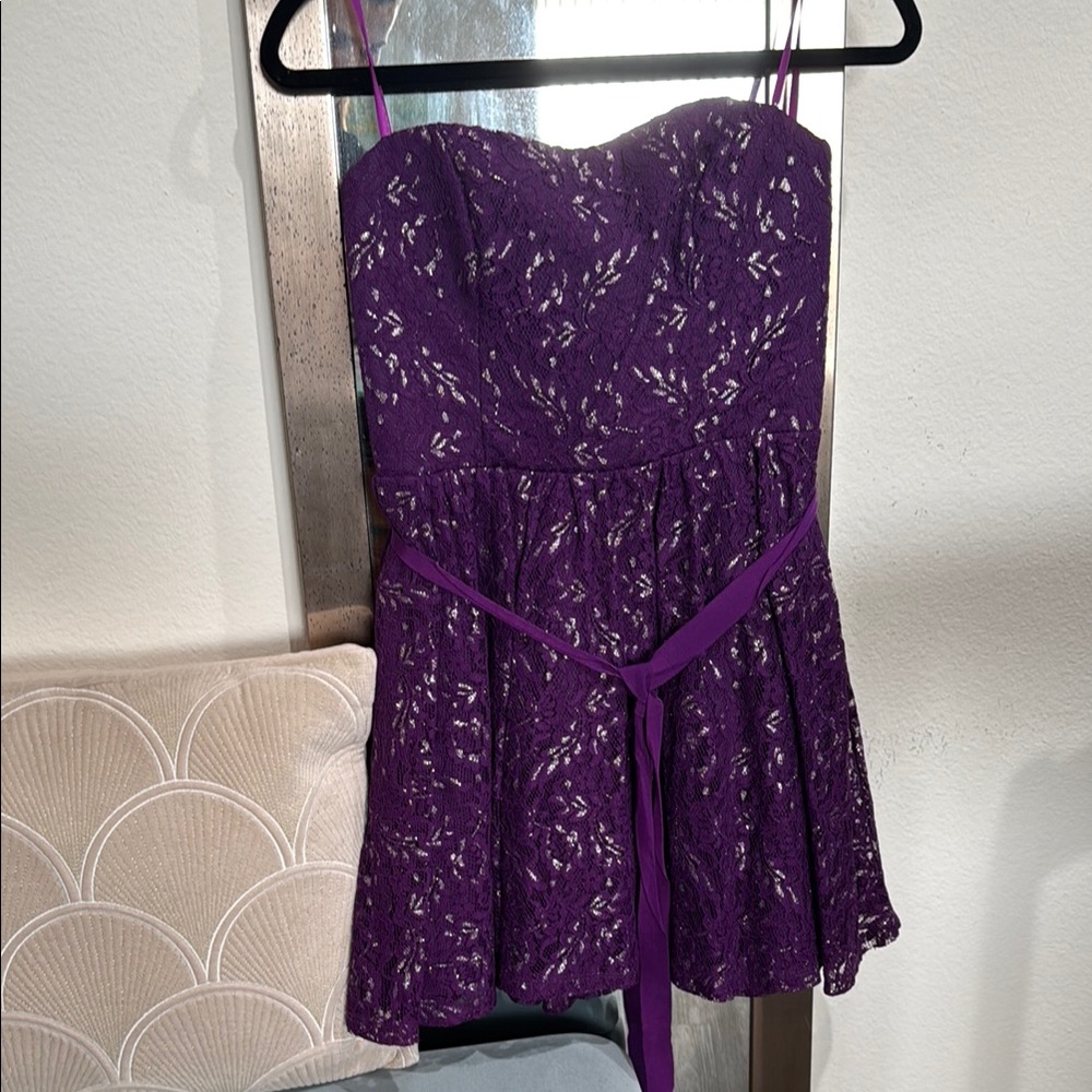 Princess Vera Wang Purple Lace Juniors Formal Dress